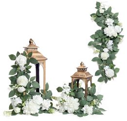 Ling's moment 6 Pack White Artificial Flowers Garlands 2 FT