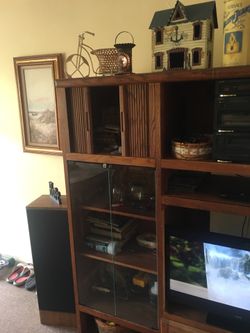 Nice all wood wall unit/storage