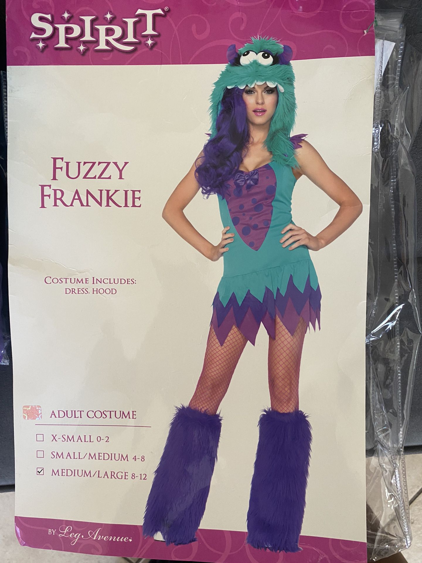 Fuzzy Frankie Costume Size M/L 