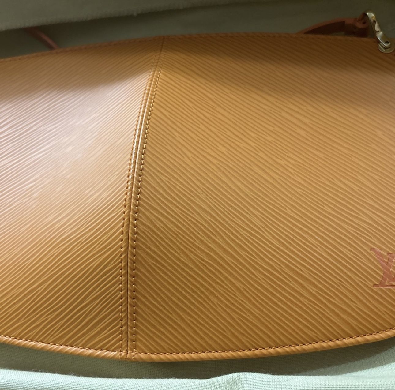 LV Leather Suede Demi Lune Pochette