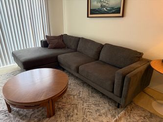 Gray Fabric Sectional Sofa with Chaise