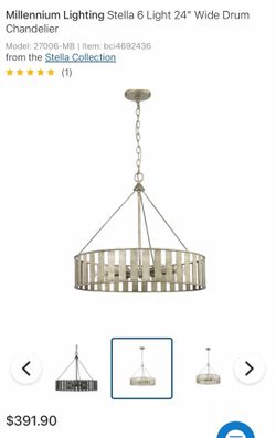 24" Wide Drum Chandelier - Stella