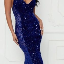 Blue Sequined Dress 