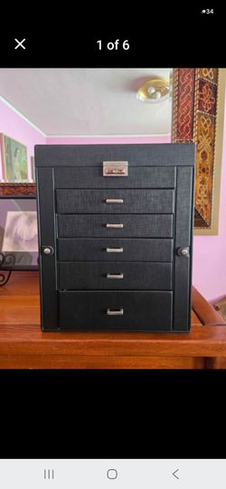 Black Multi-Drawer Jewelry Box Organizer