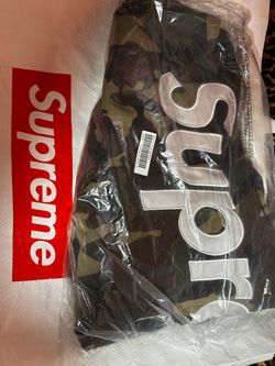 Supreme Camo Green Satin Applique Hoodie Medium