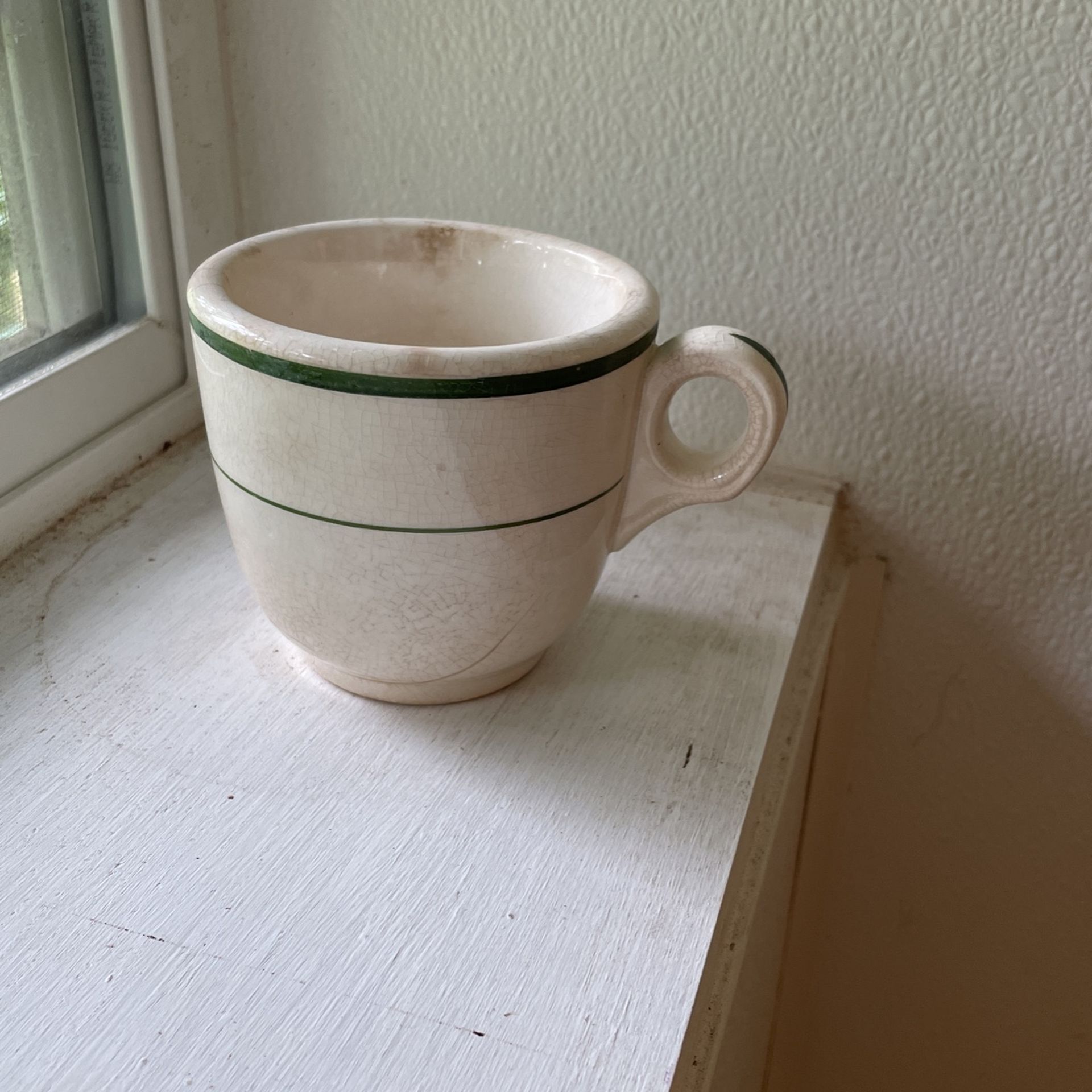 Shaving Mug With Slate Blue Stripe