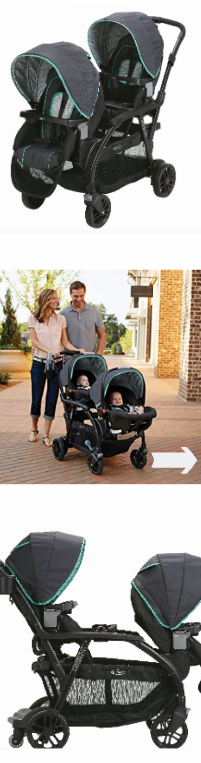 NEW Infant Baby Duo Stroller Car Carrier Walker Toddler Removable Seat Swivel Wheels Bench Child Cupholder Kids Riding *↓READ↓*