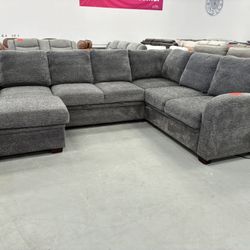 Slipper Sofa Sectional With storage Chaise 