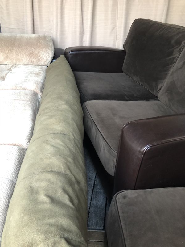 Luxury Leather Fabric Dark Brown Loveseat With Sleeper Sofa Ottoman For In San Francisco Ca Offerup