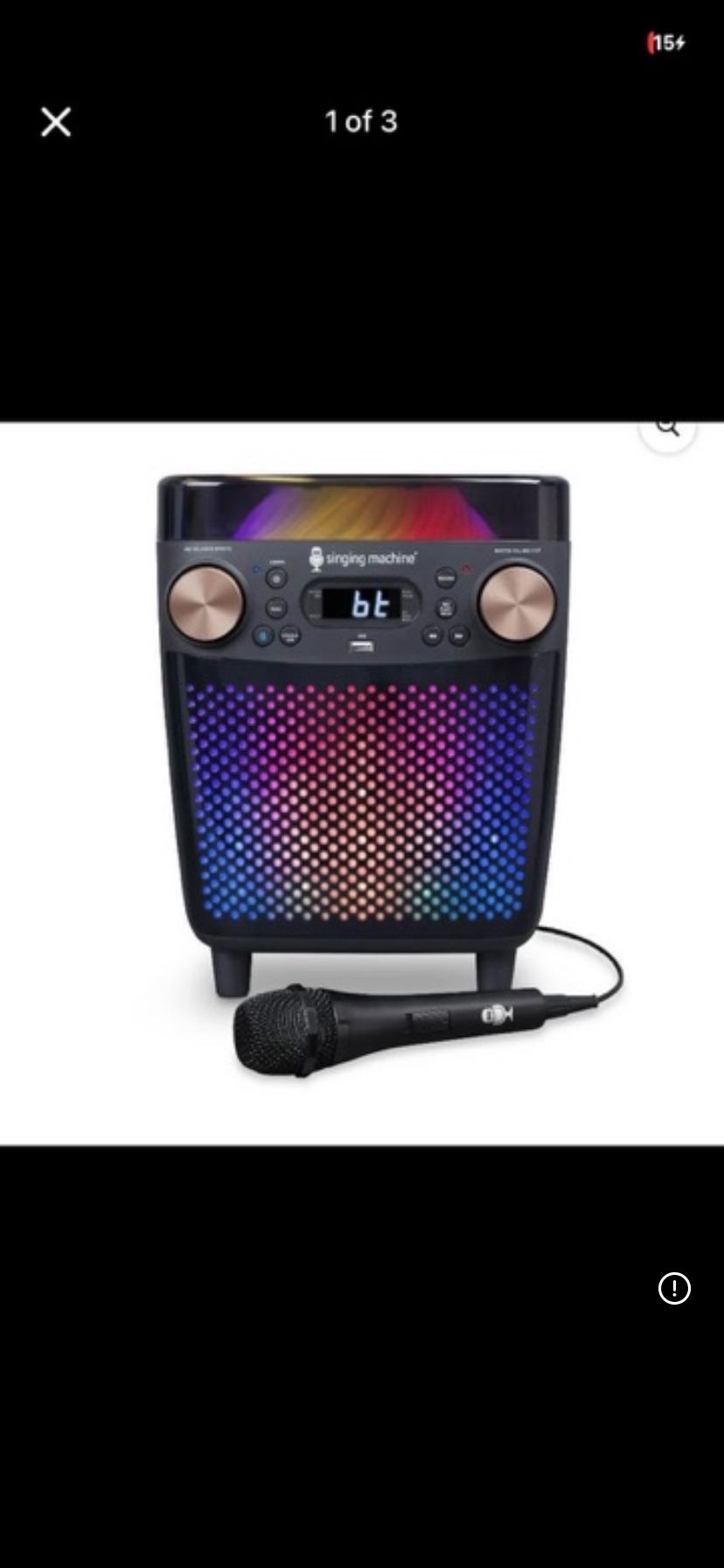 New Singing Karaoke  Machine Portable Bluetooth® system + Light  Show,  One microphone included  Great for birthday or Christmas gift   Serious buyers