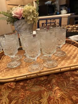 Anchor Hocking Wexford Claret Wine Glasses 6” inches tall