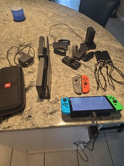 Nintendo switch with multiple accessories
