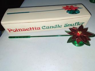 Vintage  Poinsettia Candle Snuffer  Christmas Holiday Home Decor