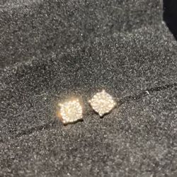  14k solitaire lab grown 2carat ear rings
