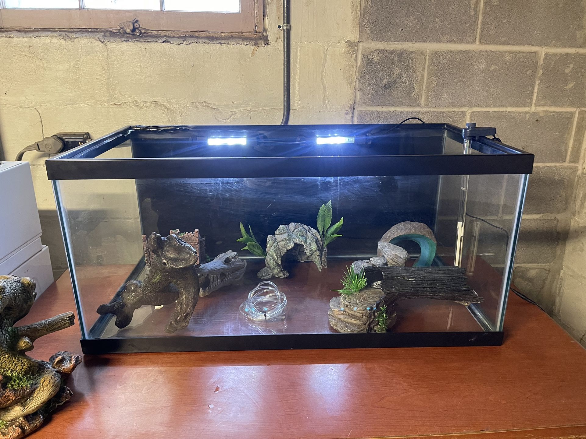 Fish tank, decorations ,heater ,light