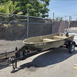 Sears Fiber Glass Jon Boat 12ft And Trailer