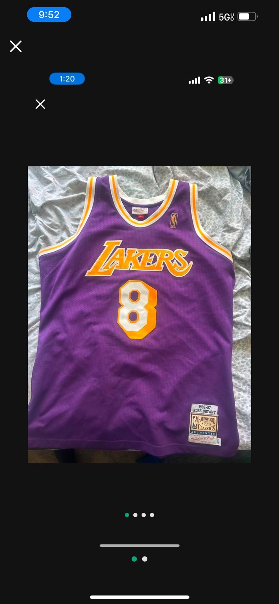 Kobe Bryant Jersey Size Xl