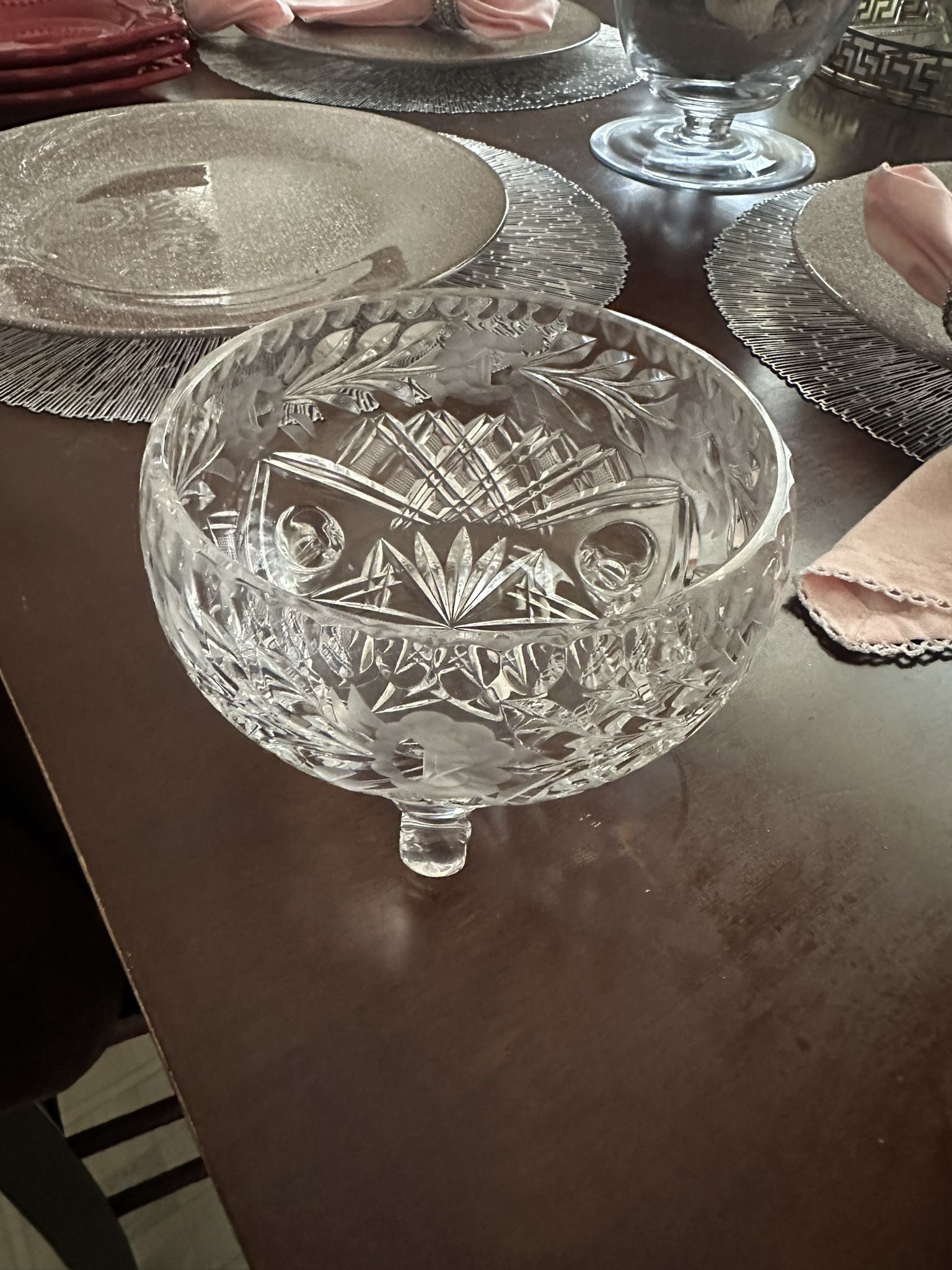 6” Princess House Crystal Cut Bowl