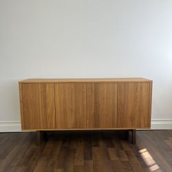 Mid Century Sideboard Media Unit Walnut Finish
