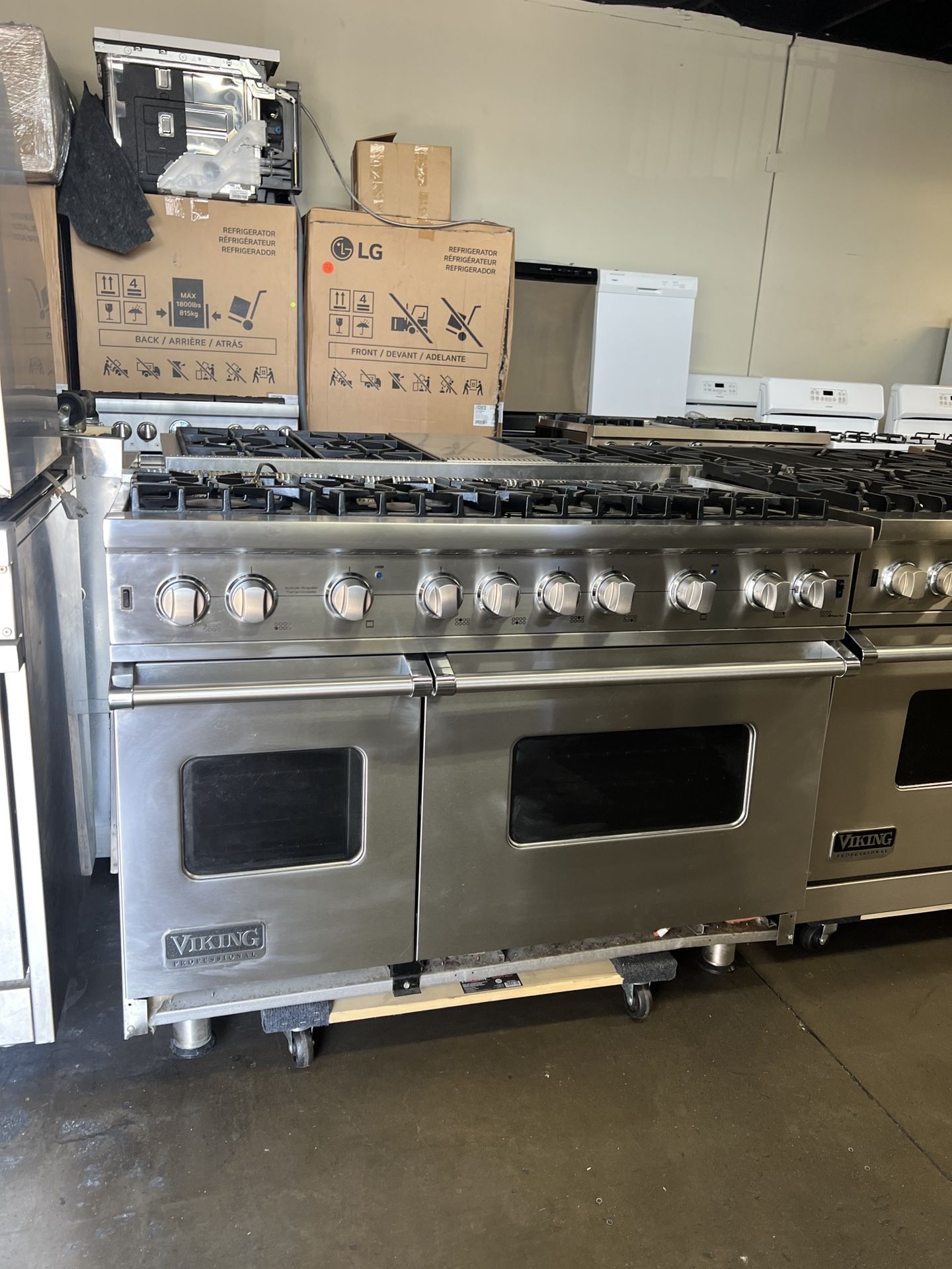 Viking 48”Wide All Gas Range Stove Stainless Steel 8 Burners