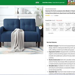 Open box-51.2 Inch Loveseat sofa, Modern 2-Seater Sofa