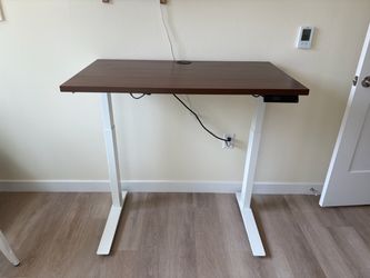 Electric Standing Desk with Walnut Top