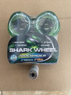Shark Wheels Longboard sidewinder Tech 72mm 78a Color Clear Green Free Bearings