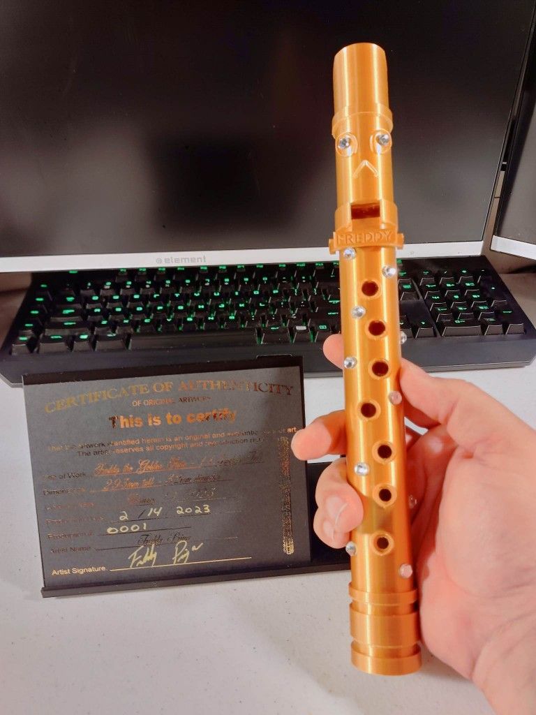 Freddy The Golden Flute 11.5" Tall - Full Size Playable Art