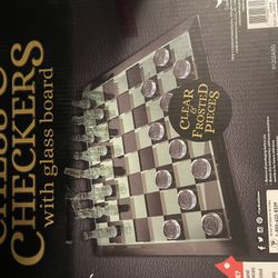 Chess & Checkers With Glass Board 