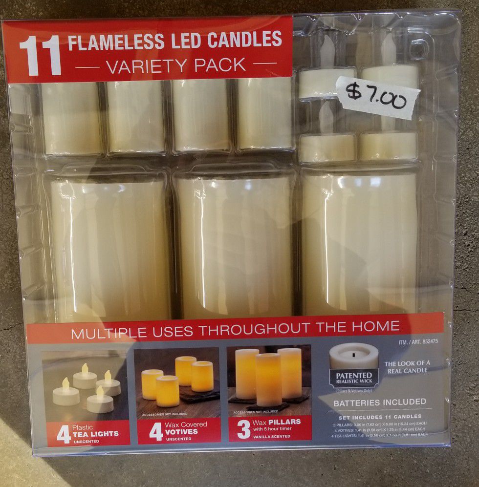 11 Flameless LED candles variety pack