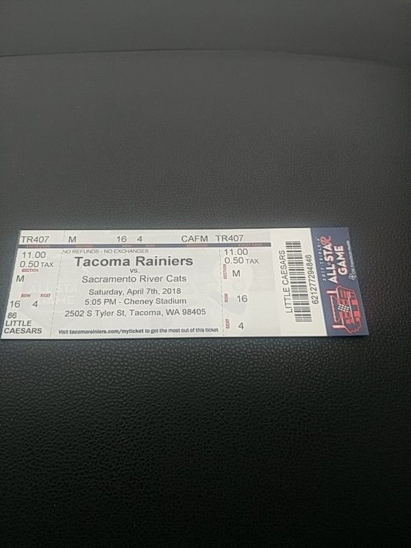 Tacoma Rainiers ticket