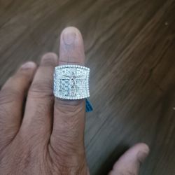 s.silver moissanite ring