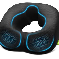 AUVON Sensitive Care Donut Pillow Seat Cushion for Hemorrhoids & Post-Surgery, Sciatica Relief, Donut Chair Cushions with Sloped Design for Thigh Pres