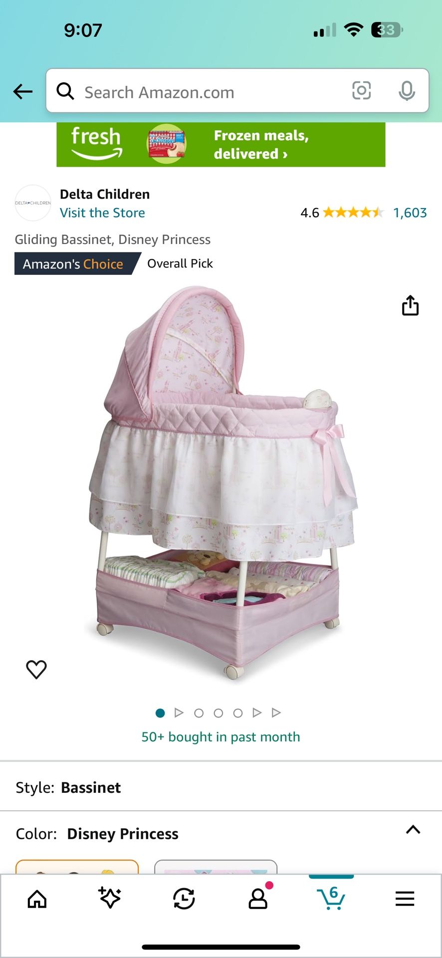 Delta Children Disney Princess Bassinet