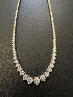 10.51 Carat weight graduating tennis necklace