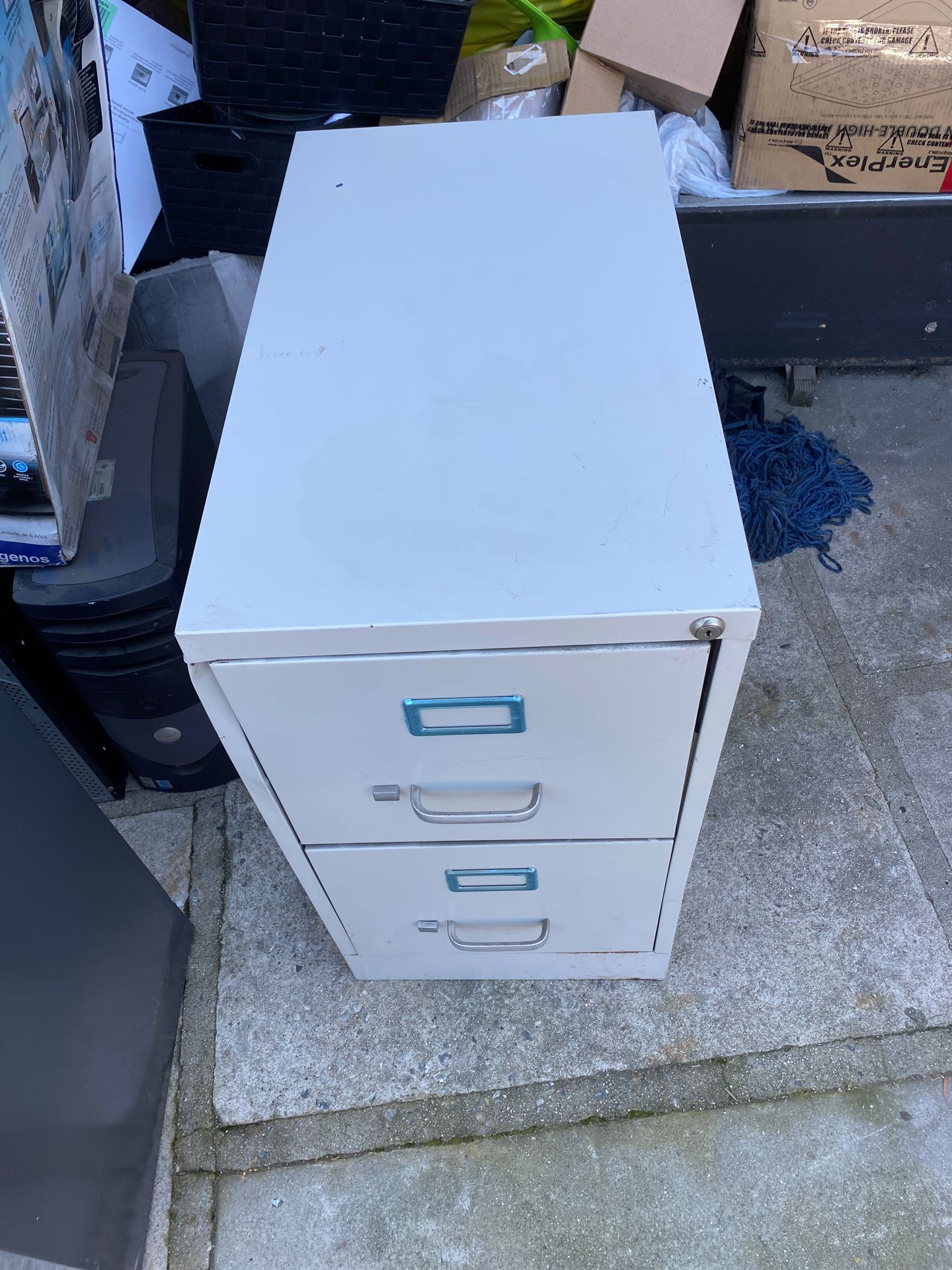 File cabinet new with dents 28 tall 15 wide 261/2 deep