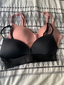 2 Pink & Black PINK Wireless Bras 32B