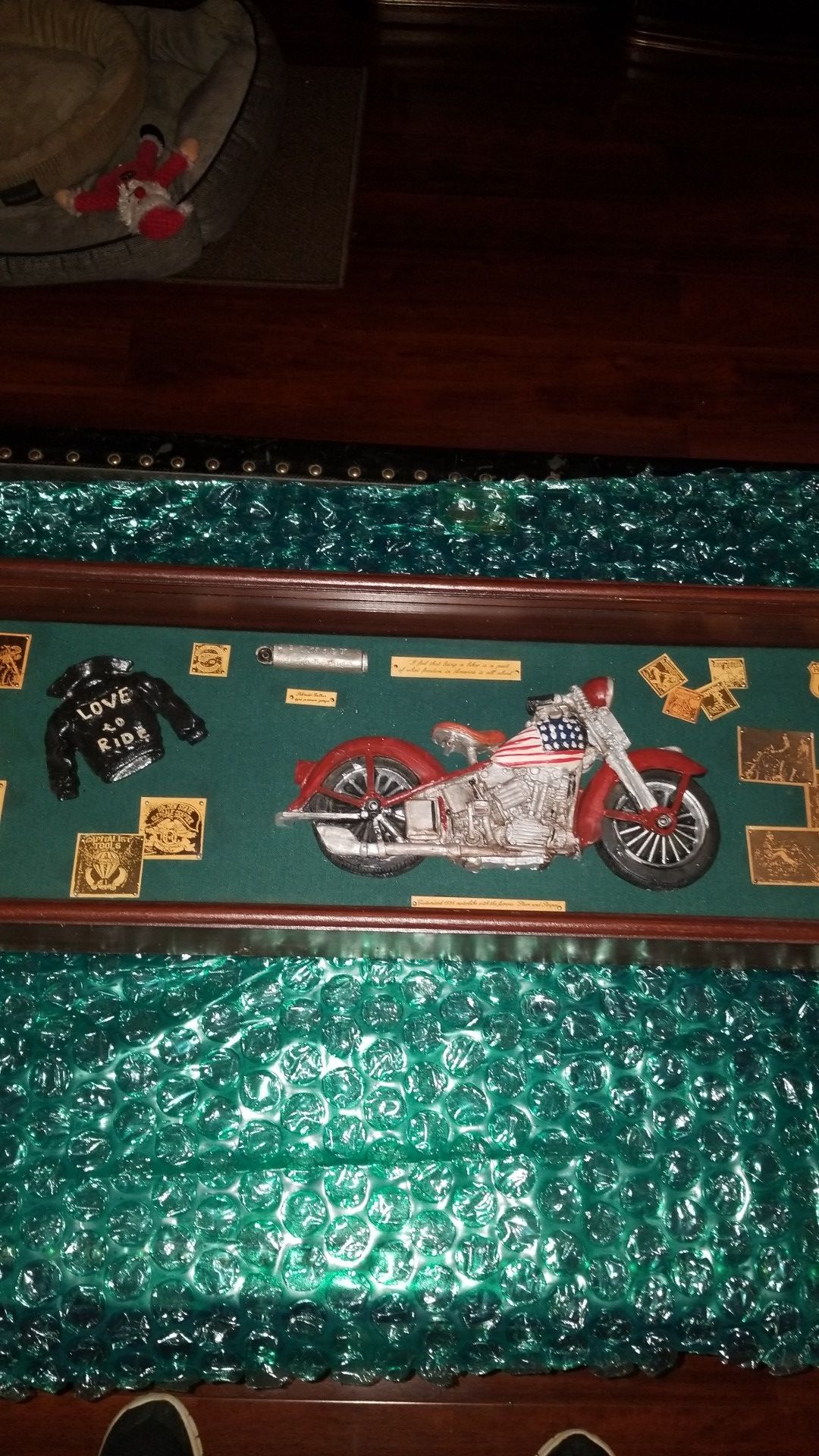 Stripes" Harley Davidson Shadow box