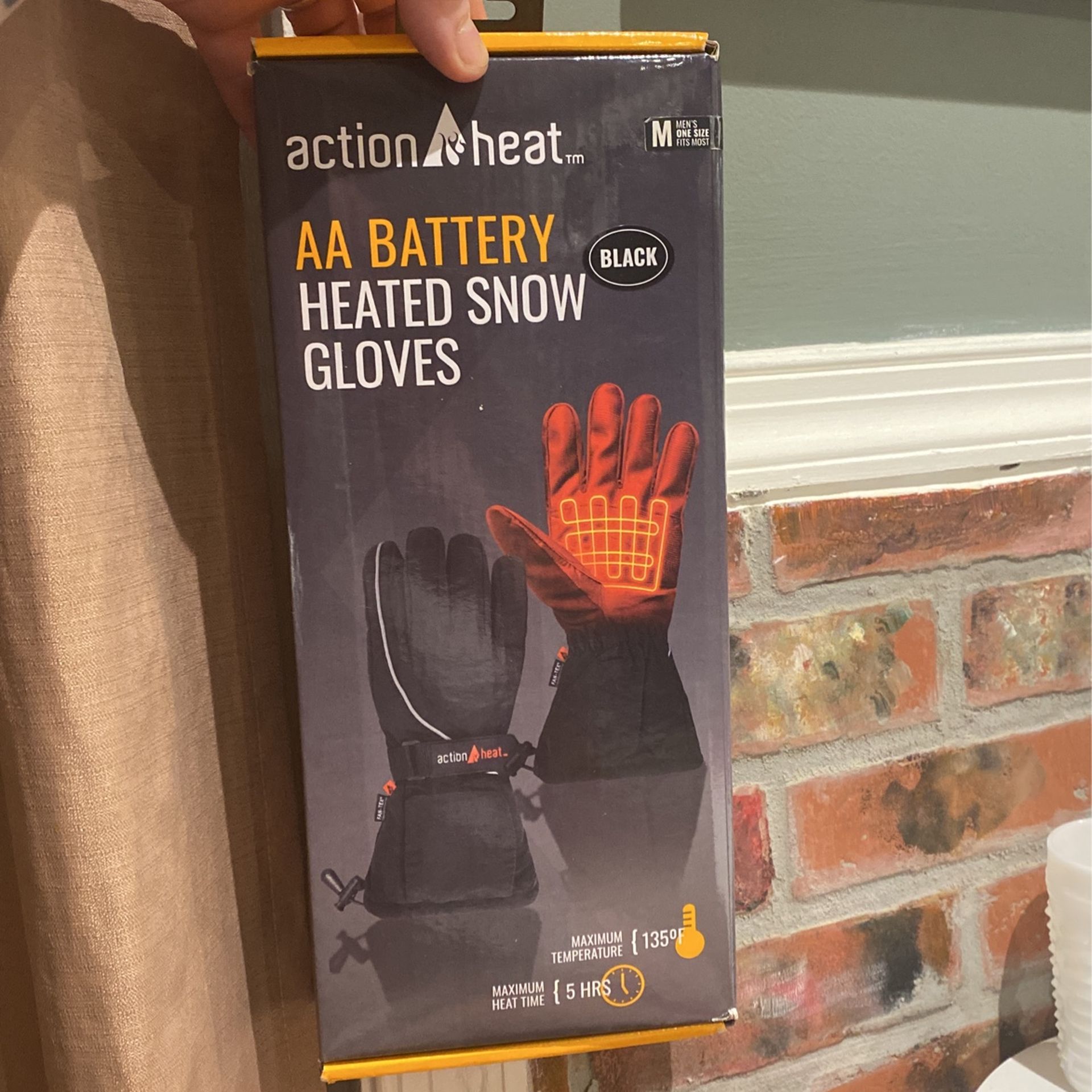 Action Heat AA Battery Heated Snow Gloves/ MEDIUM