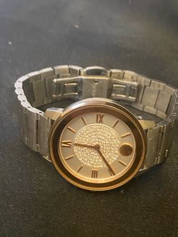 Movado Bold two-tone crystal dial women's wristwatch