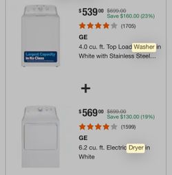 GE electric Washer Dryer Set