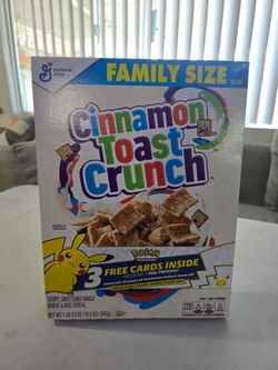 19oz cerial cinnamon toast crunch 25th Anniversary foil pikachu  sealed box