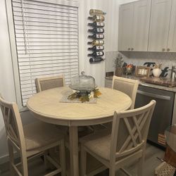 42” Wood 5 Pc Dining Table Set