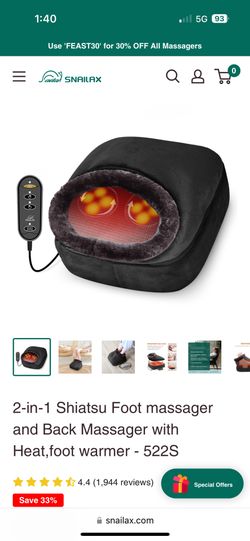 expensive snailax 2-in-1 shiatsu foot massager