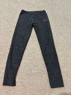 Adidas Girls Black Leggings with Logo - Size M (10/12)