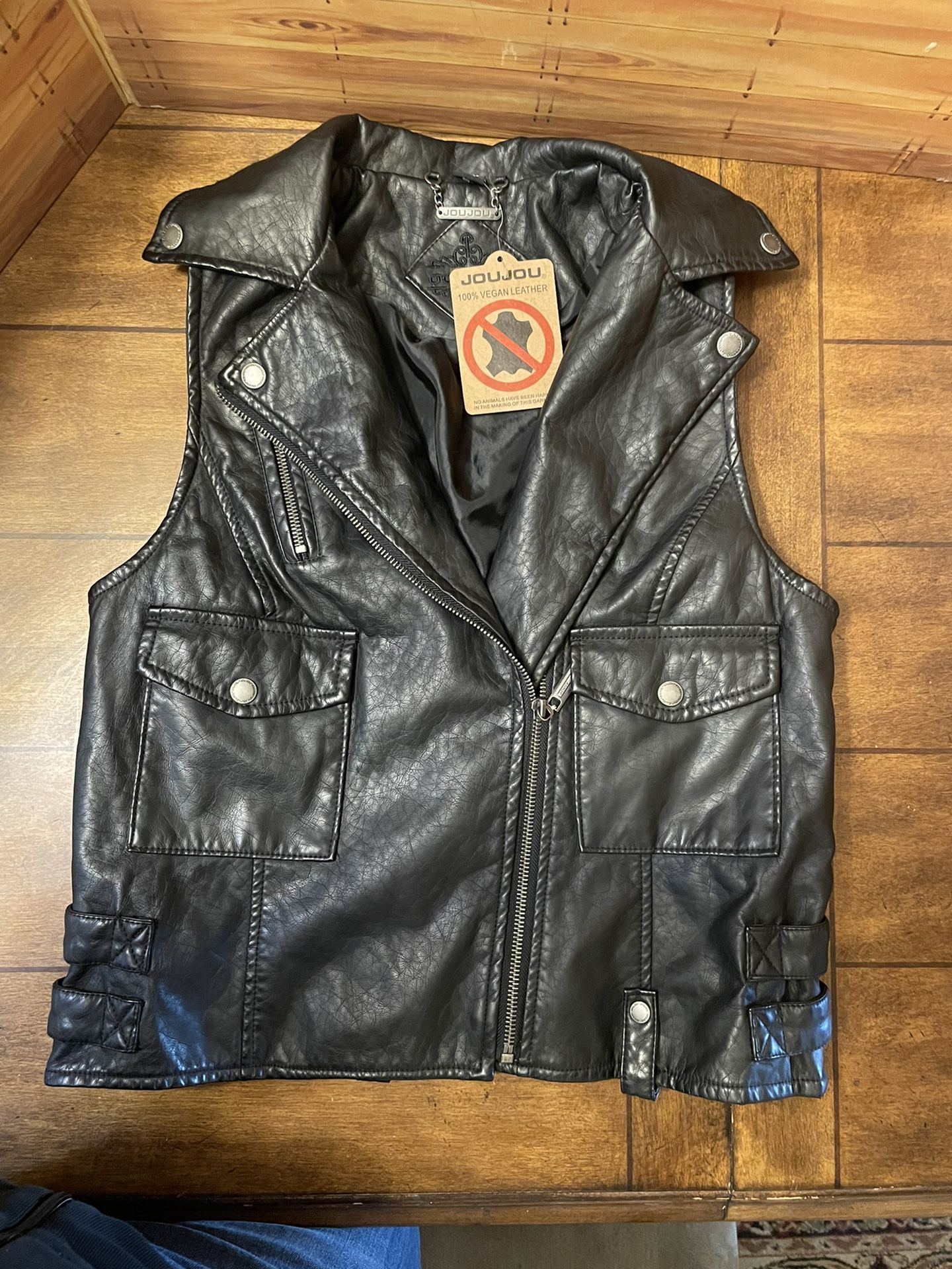 New Leather Vest Sz M