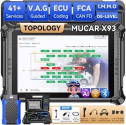 MUCAR X93 OBD2 Scanner Bidirectional Code Reader Scan Tool, 41+ Reset, ECU Coding, ECM, TCM, ABS, SRS, BCM, TPMS BMS EPB AFS Gearbox Headlight