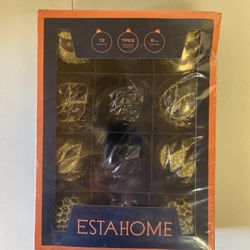 New sealed Esta Home Sparkling Collection 12-Christmas tree, 2 inch shatter proof luxury ornaments
