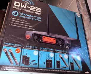 Wireless Microphones - Nady DW-22 Digital Wireless System with 2 Transmitters, Black