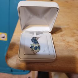 Swarovski Crystal Peacock Pendant Necklace 